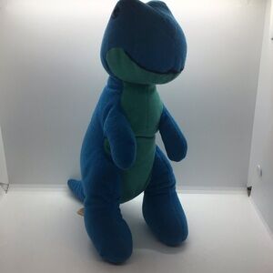 Vintage Animal Fair T-Rex Dinosaur Plush Blue Green Stuffed 12" Stuffed Animal